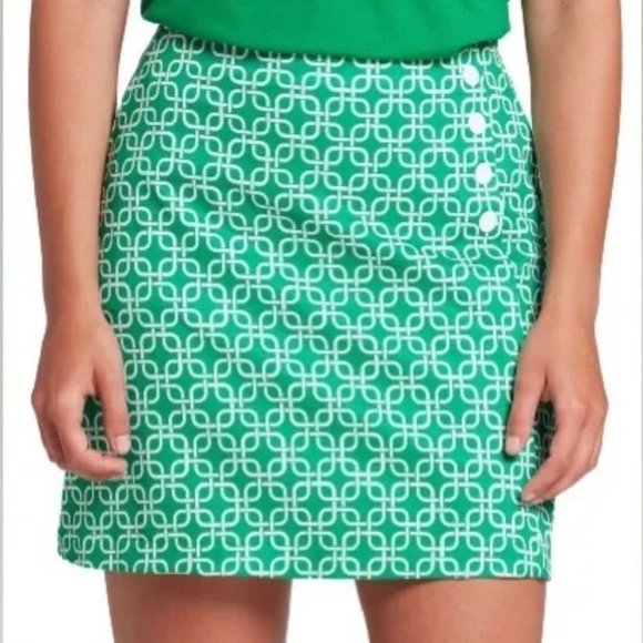 Lady Hagen Green and White Patterned Skort - Picture 1 of 7